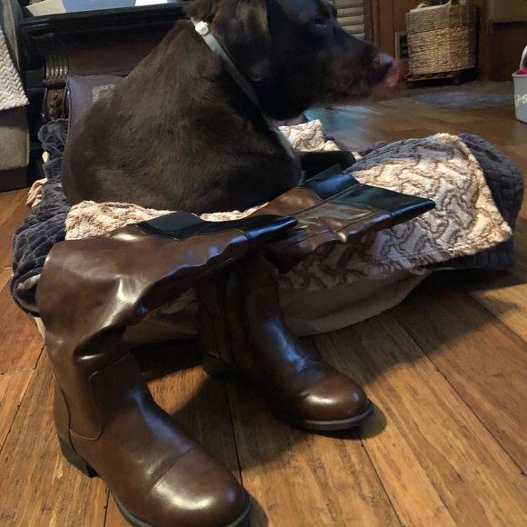 Nine West boots two tone brow/black - Picture 3 of 8